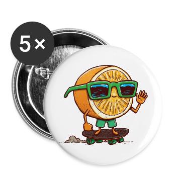 The Orange Skater - Buttons large 2.2'' (5-pack) - white