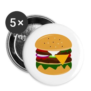 Hamburger delicious food - Buttons large 2.2'' (5-pack) - white