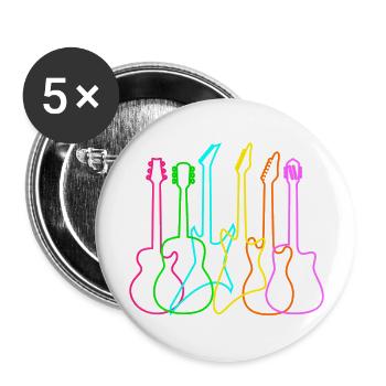 CELEBRATE DIVERSITY GUITARIST Musician E Guitar - Buttons large 2.2'' (5-pack) - white