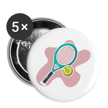 Graphic Tennis Racket And Tennis Ball stars boy - Buttons large 2.2'' (5-pack) - white