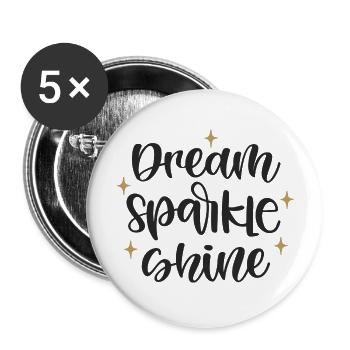 Dream Sparkle Shine - Buttons large 2.2'' (5-pack) - white
