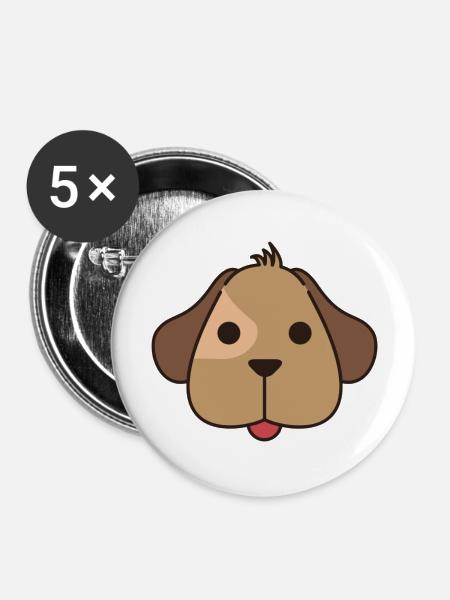 Dog - Buttons large 2.2'' (5-pack) - white