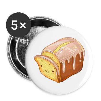 Cute Lemon Poppyseed Bread - Buttons large 2.2'' (5-pack) - white