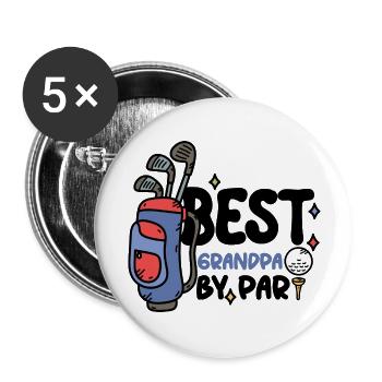 Best Grandpa By Par Father s Day Golf Grandad - Buttons large 2.2'' (5-pack) - white