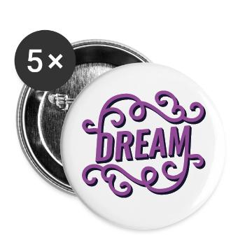 Dream Typographic Design - Buttons large 2.2'' (5-pack) - white