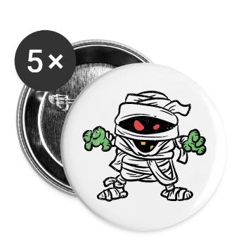MUMMY TOONY HALLOWEEN - Buttons large 2.2'' (5-pack) - white