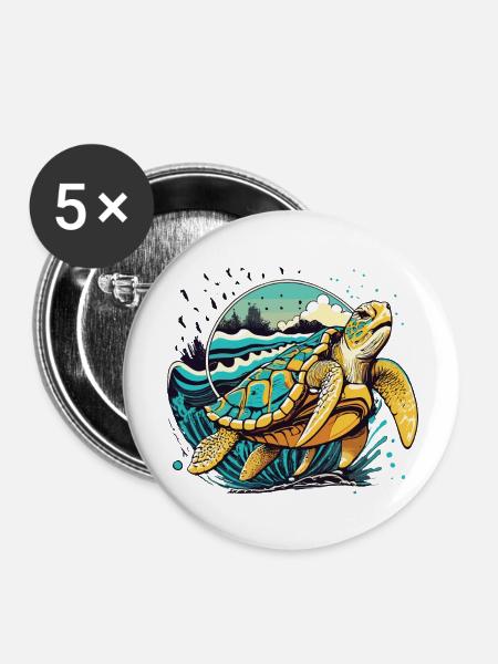 green sea turtles - Buttons large 2.2'' (5-pack) - white