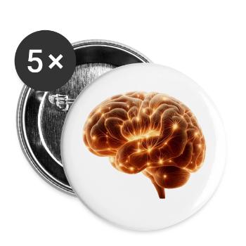 Brilliant Human Brain - Buttons large 2.2'' (5-pack) - white
