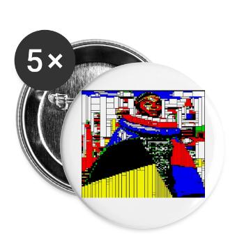 COLORFUL PICTURE - Buttons large 2.2'' (5-pack) - white