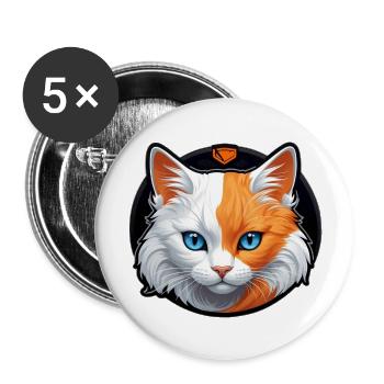 Cat blue eyes - Buttons large 2.2'' (5-pack) - white
