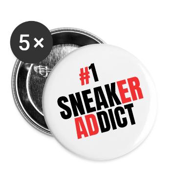 #1 Sneaker Addict - Buttons large 2.2'' (5-pack) - white