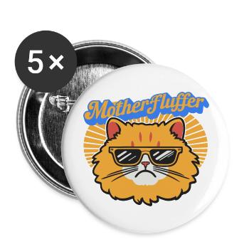Motherfluffer Grumpy Cat Blue - Buttons large 2.2'' (5-pack) - white