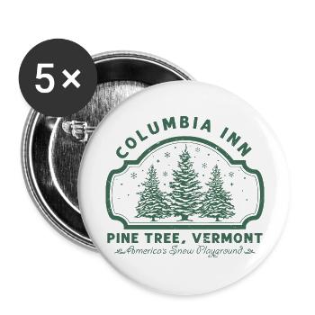 Columbia Inn Pine Tree Vermont White Christmas - Buttons large 2.2'' (5-pack) - white