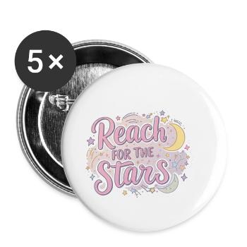 Reach for the stars - Buttons large 2.2'' (5-pack) - white