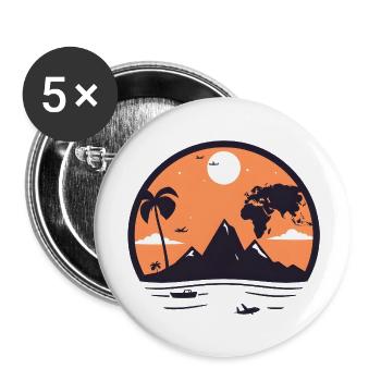 TRAVEL - Buttons large 2.2'' (5-pack) - white