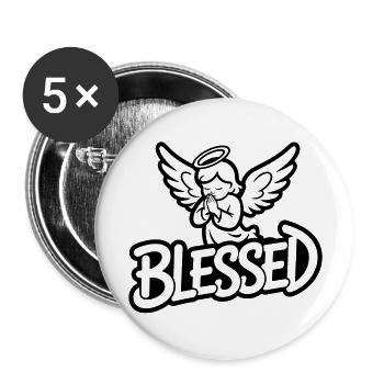 Blessed Angel - Buttons large 2.2'' (5-pack) - white