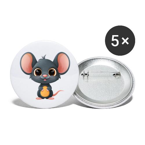 Joyful Cartoon Baby Mouse Smiling Brightly - Buttons large 2.2'' (5-pack)