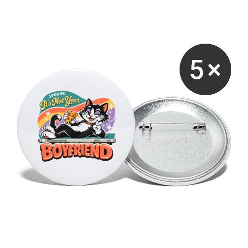 Sassy Cat Pride Pizza Retro Comic - Buttons large 2.2'' (5-pack)