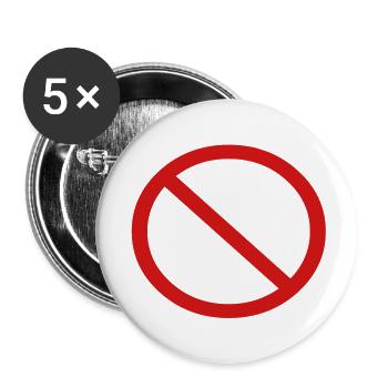 No Ban Sign Vector Prohibition Sign - Buttons large 2.2'' (5-pack) - white