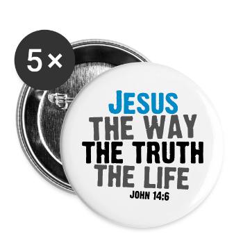 John 14:6 - Buttons large 2.2'' (5-pack) - white