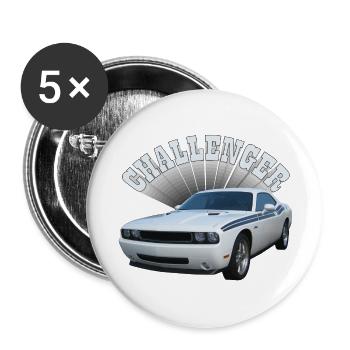 White Challenger - Buttons large 2.2'' (5-pack) - white