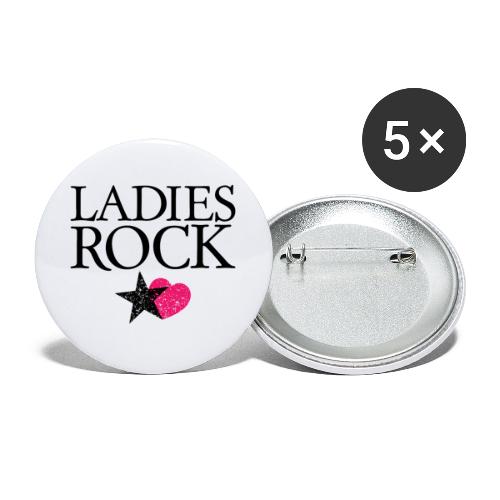 LADIES ROCK Heart and Star - Buttons large 2.2'' (5-pack)