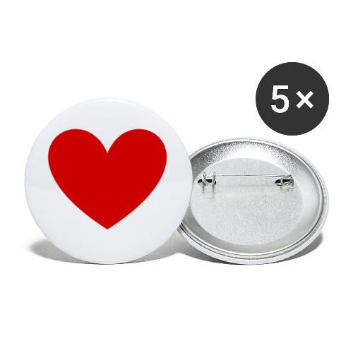 Products with a red heart - Buttons large 2.2'' (5-pack)