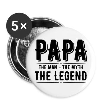 papa - Buttons large 2.2'' (5-pack) - white