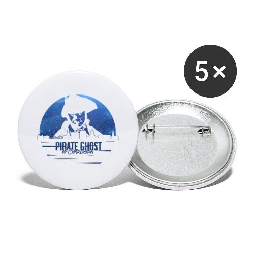 Pirate Ghost Charleston, Blue - Buttons large 2.2'' (5-pack)