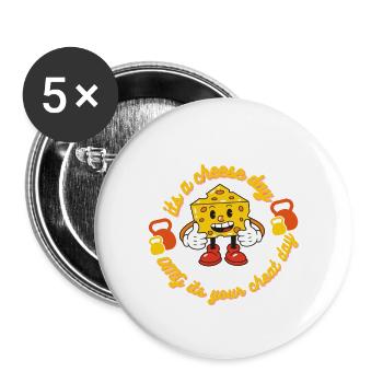 tasty mouth watering yummy extra cheese day - Buttons large 2.2'' (5-pack) - white