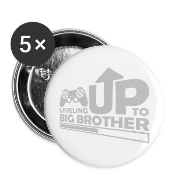 Leveling up big brother - Buttons large 2.2'' (5-pack) - white