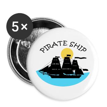 Pirate Ship - Buttons large 2.2'' (5-pack) - white