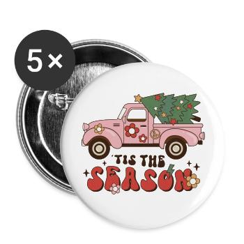 Tis The Season Retro Funny Christmas Tree - Buttons large 2.2'' (5-pack) - white