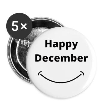 Happy December - Buttons large 2.2'' (5-pack) - white