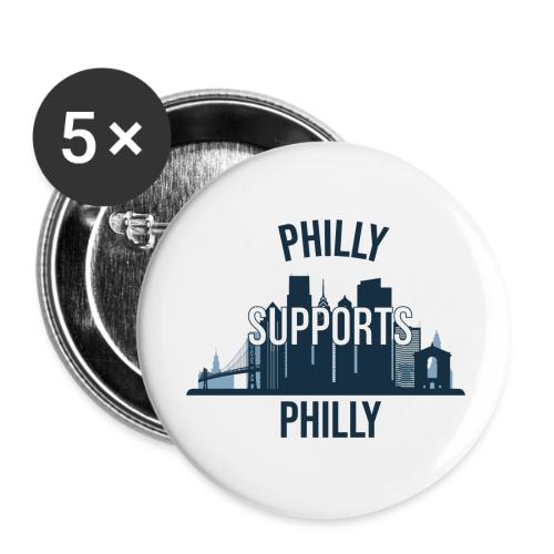 Philly Supports Philly skyline blue transparentbg - Buttons large 2.2'' (5-pack)