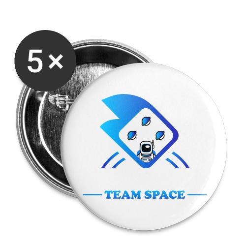 Team Space Blanc - Lot de 5 grands badges (2,2 po)