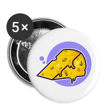 Cute cheese cartoon icon illustration gift - Buttons large 2.2'' (5-pack) - white