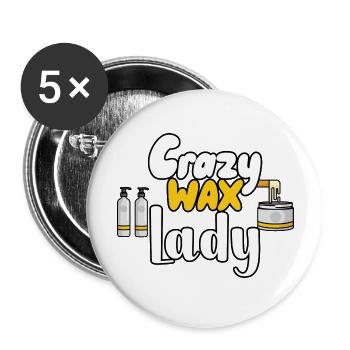 Crazy Wax Lady - Buttons large 2.2'' (5-pack) - white