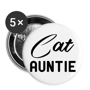 Cat Auntie Funny Cat - Buttons large 2.2'' (5-pack) - white