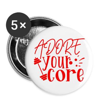 Red Summer Quote Adore Your Core - Buttons large 2.2'' (5-pack) - white