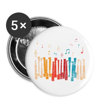 Colorful Pianist Orchestra Piano Classical Music - Buttons large 2.2'' (5-pack) - white