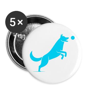 Fetch Blue - Buttons large 2.2'' (5-pack) - white