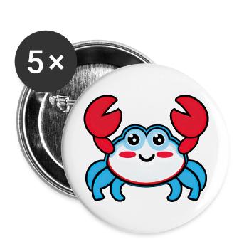 Red, White, and Blue Happy Crab - Buttons large 2.2'' (5-pack) - white