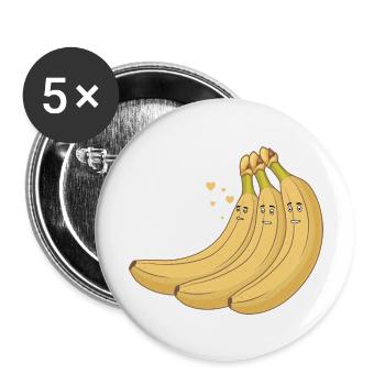 Banana blue - Buttons large 2.2'' (5-pack) - white
