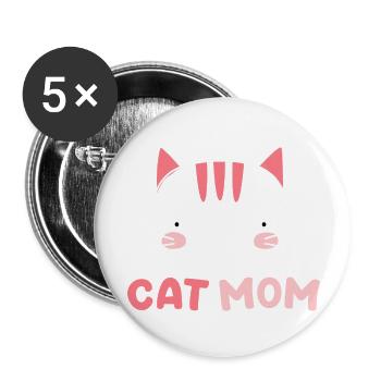 Cute Cat Face With Minimal Art Love Your Cat Like - Buttons large 2.2'' (5-pack) - white