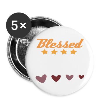 Blessed Papa - Buttons large 2.2'' (5-pack) - white