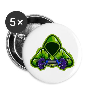 gamer - Buttons large 2.2'' (5-pack) - white
