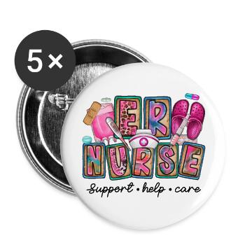 Emergency Nurse support - Buttons large 2.2'' (5-pack) - white