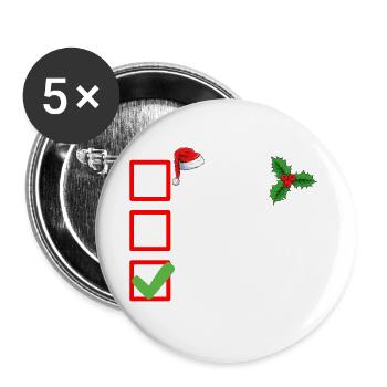 Nice Naughty Meh Funny Christmas List Holiday - Buttons large 2.2'' (5-pack) - white