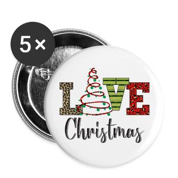 Love Christmas tree - Buttons large 2.2'' (5-pack) - white